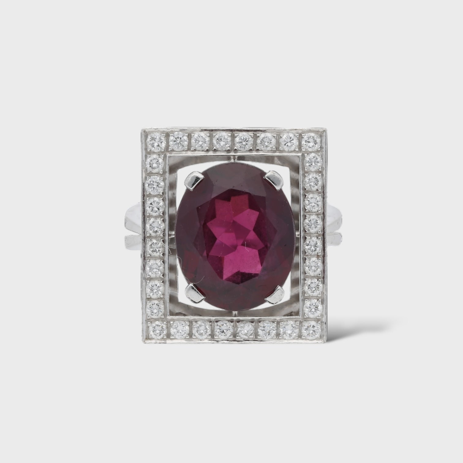 Rhodolith-Diamant-Ring