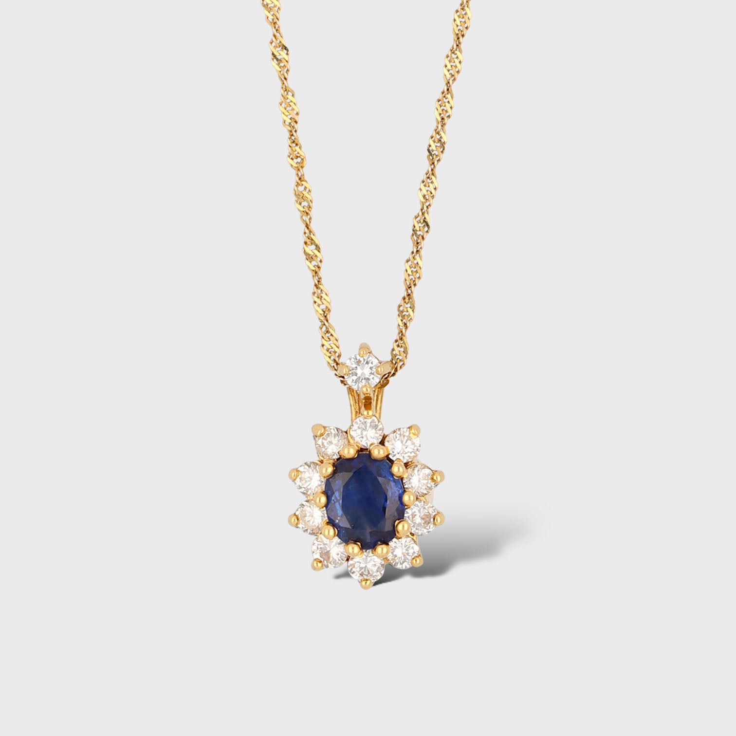 Saphir-Diamant-Collier