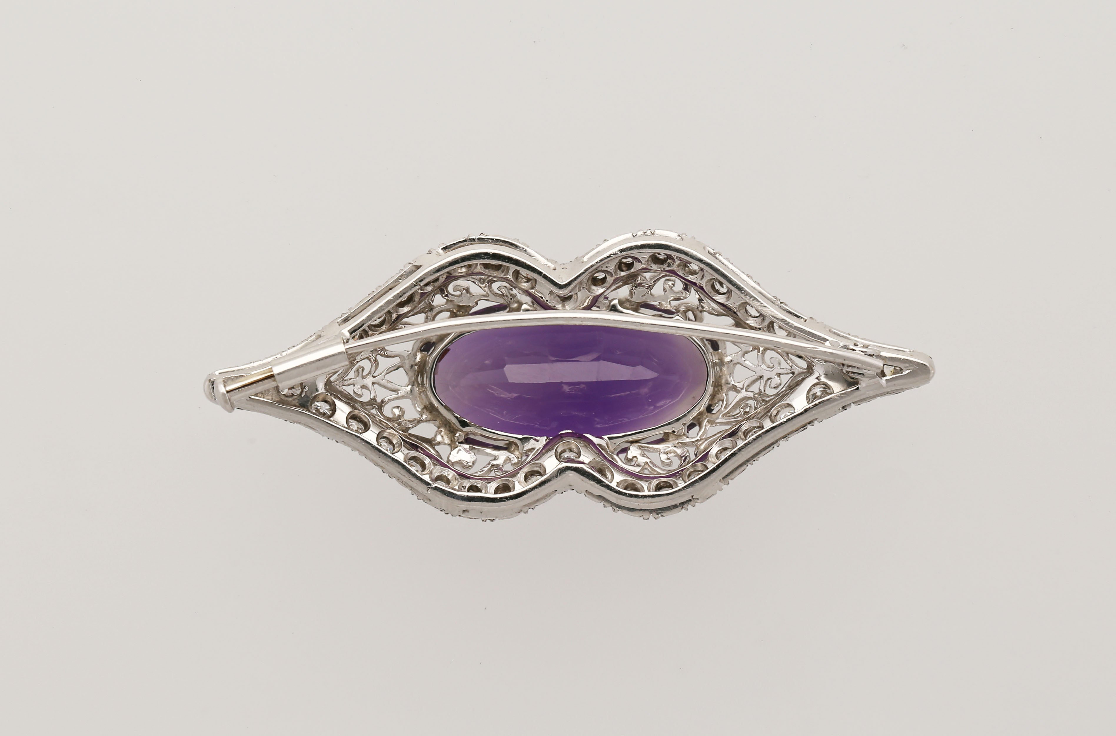 Amethyst-Diamant-Brosche