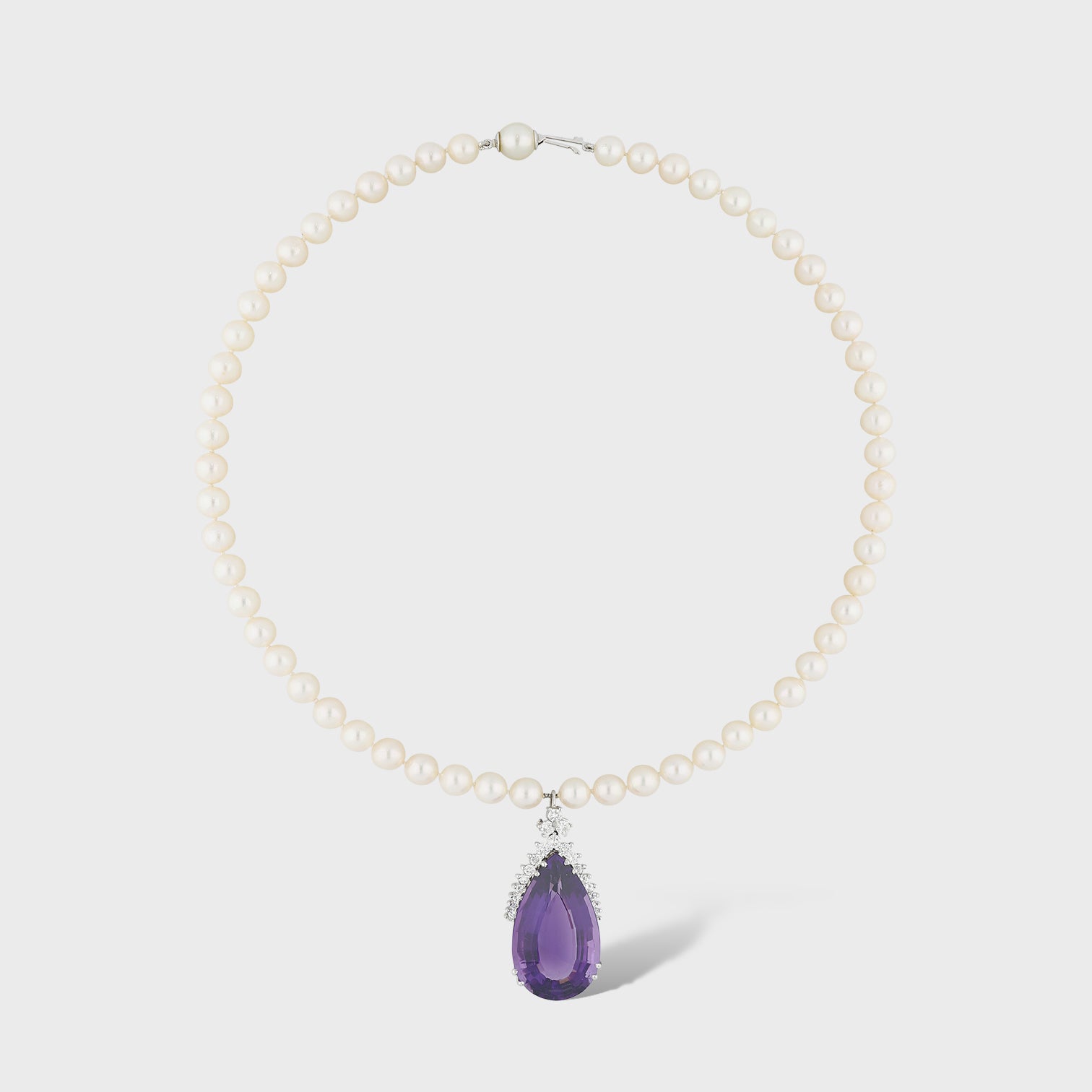 Amethyst-Brillant-Perlen-Collier